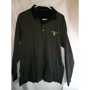 Cutter & Buck Signature Edition Polo Shirt Long Sleeve Golf Black Pattern Size M